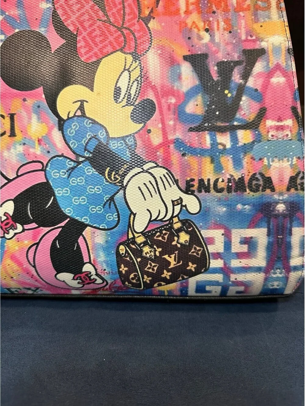Minnie Mouse Graffiti Print Designer like Backpack/Bag